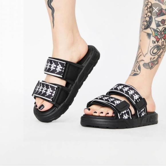 NWT kappa Banda 222 black slides men's 7 - Picture 1 of 4